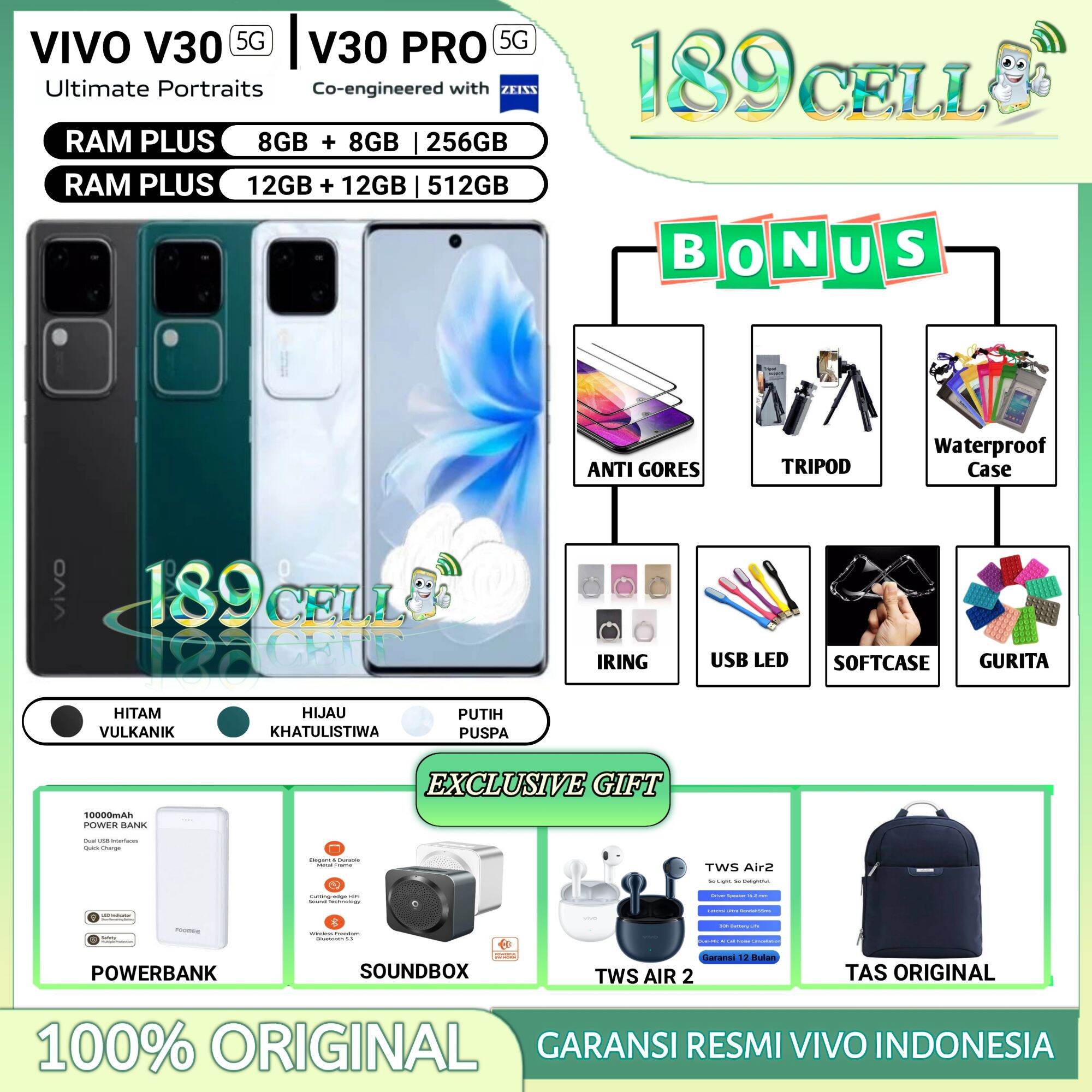 Vivo V30 5g 8/256Gb | Vivo V30 Pro 5g 12/512 | Vivo V 30 5g 12/512 Gb Official Warranty Giá 4,159,900 Đồng*Miễn phí vận chuyển