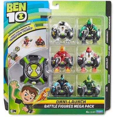 MAINAN BEN 10 OMNI LAUNCH BATTLE FIGURE MEGA PACK JAM TANGAN BEN