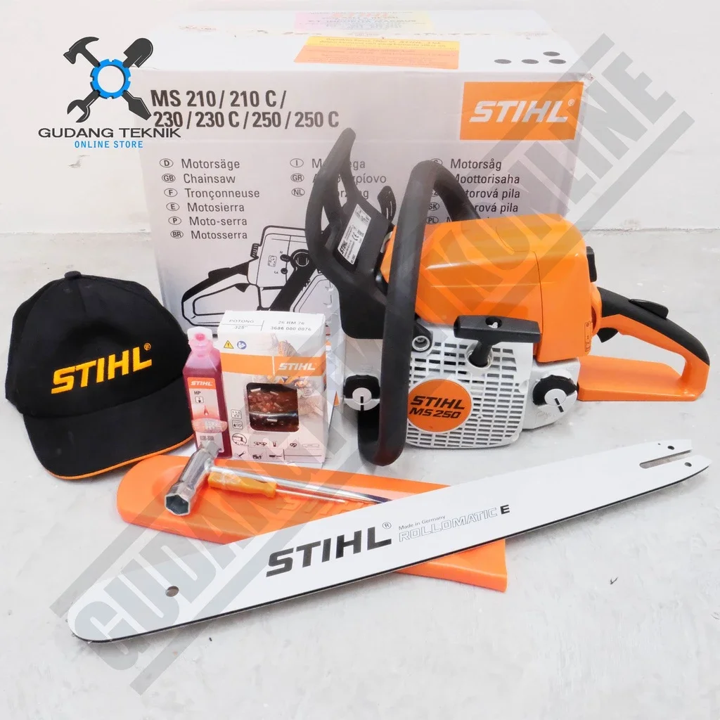 Mesin Gergaji Chainsaw STIHL MS250 Bar Light 20 Inchi Original