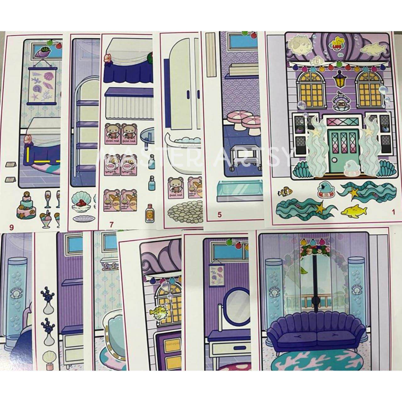 paper dolls house Toca boca series mermaid mainan edukatif anak bisa ...