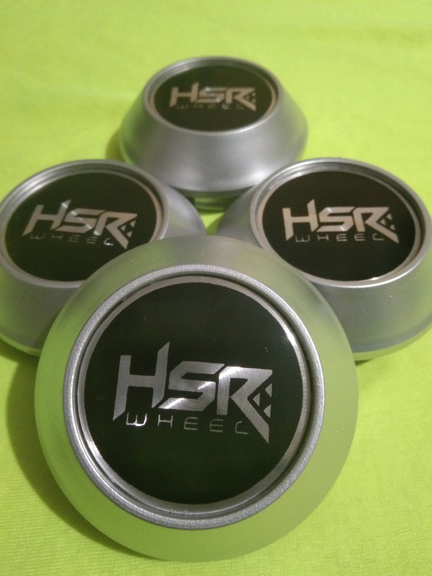 Dop center velg logo HSR. Variasi kerucut silver diameter 6,8 cm