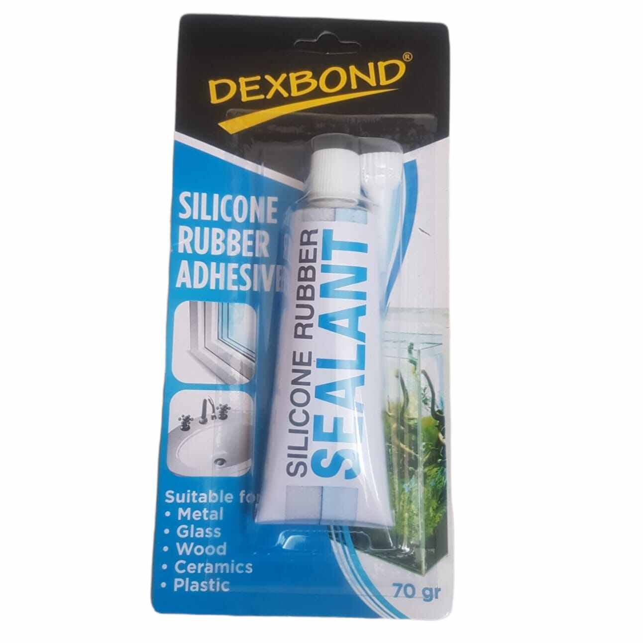 Lem silikon rubber adhesive DEXBOND 70gram / lem kaca / lem sealant