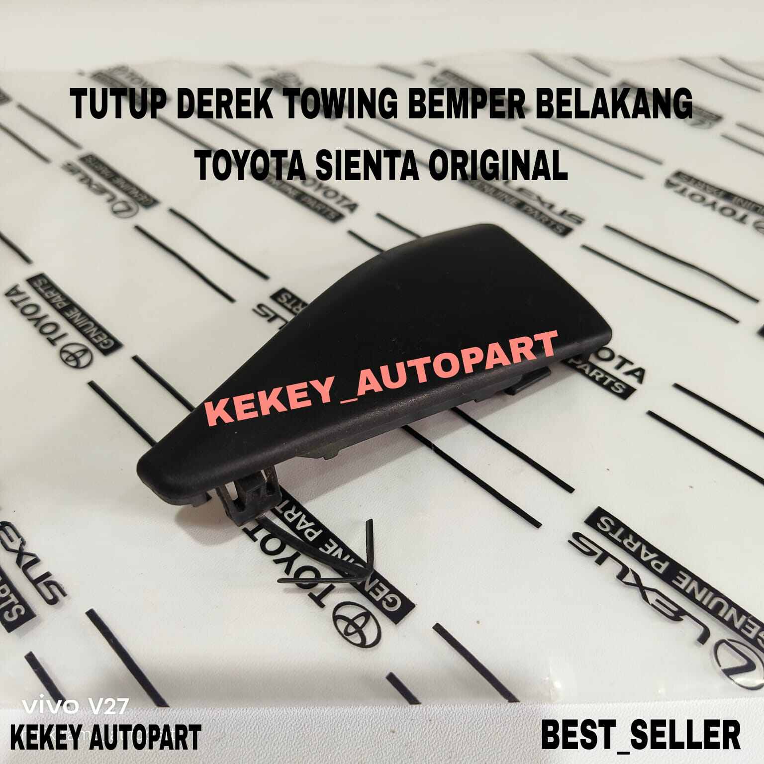 Cover Tutup Derek Towing Bemper Belakang Kiri Toyota Sienta OriginaL Part 52162-ODO50 Harga  35,000 Ringgit*Penghantaran Percuma