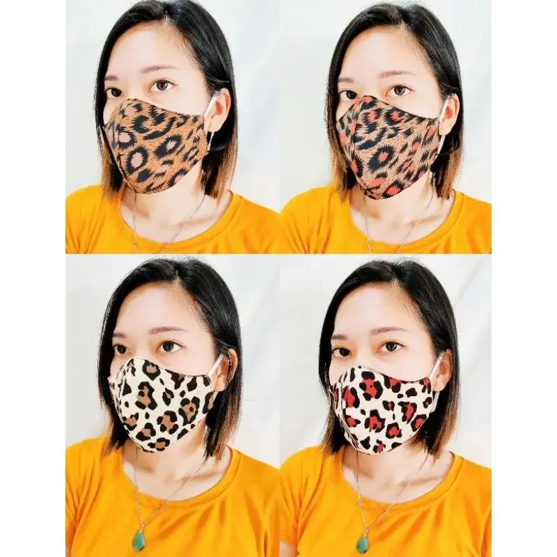 masker kain dewasa leopard 2lapis/2ply/masker kain motif macan dewasa