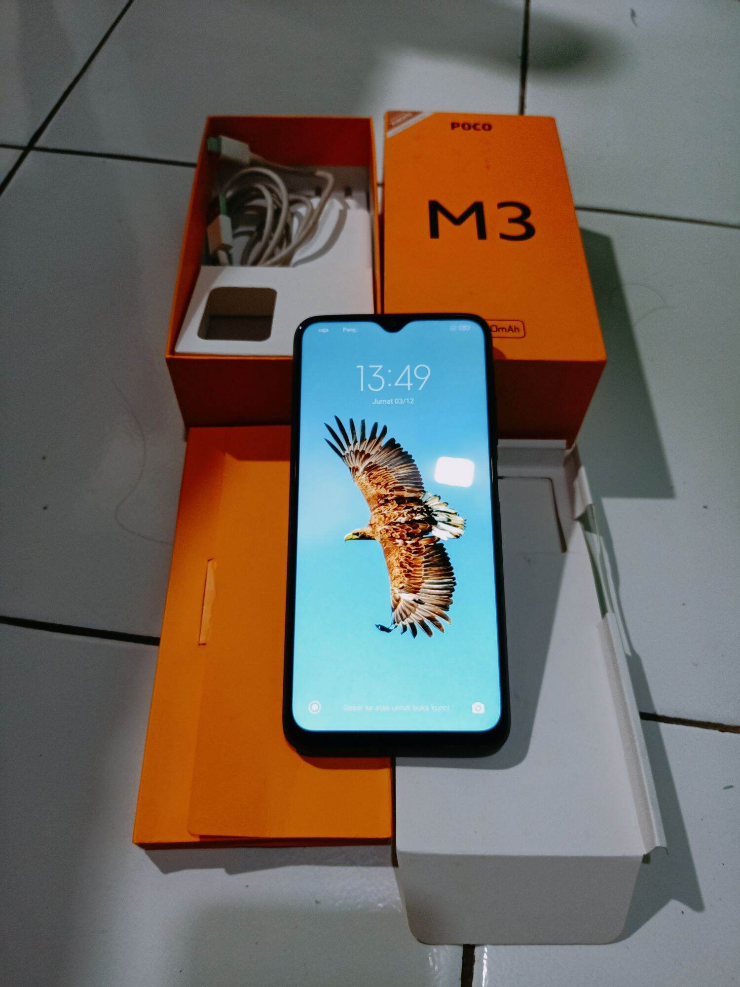 second poco M3 6/128 fullset normal Harga  2,150,000 Ringgit*Penghantaran Percuma