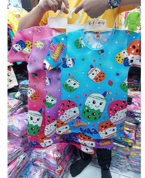 baju anak perempuan dress boba naik turun fullprin terbaru dress boba anak 2-8 tahun|TOKOGP