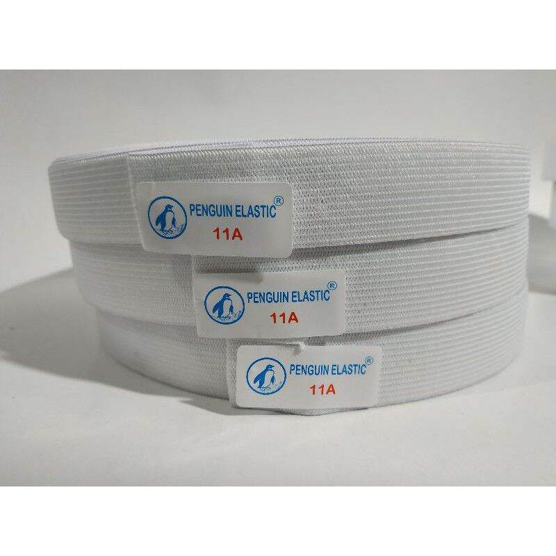 Pinguin Karet Elastis Pinguin 25CM 11A Putih/Hitam harga per 1 roll karet elastis karet kolor /karet pinggang