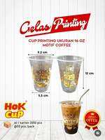 ( ISI 50 PCS ) Gelas Plastik Printing Coffe 16oz Food Grade Tahan Panas