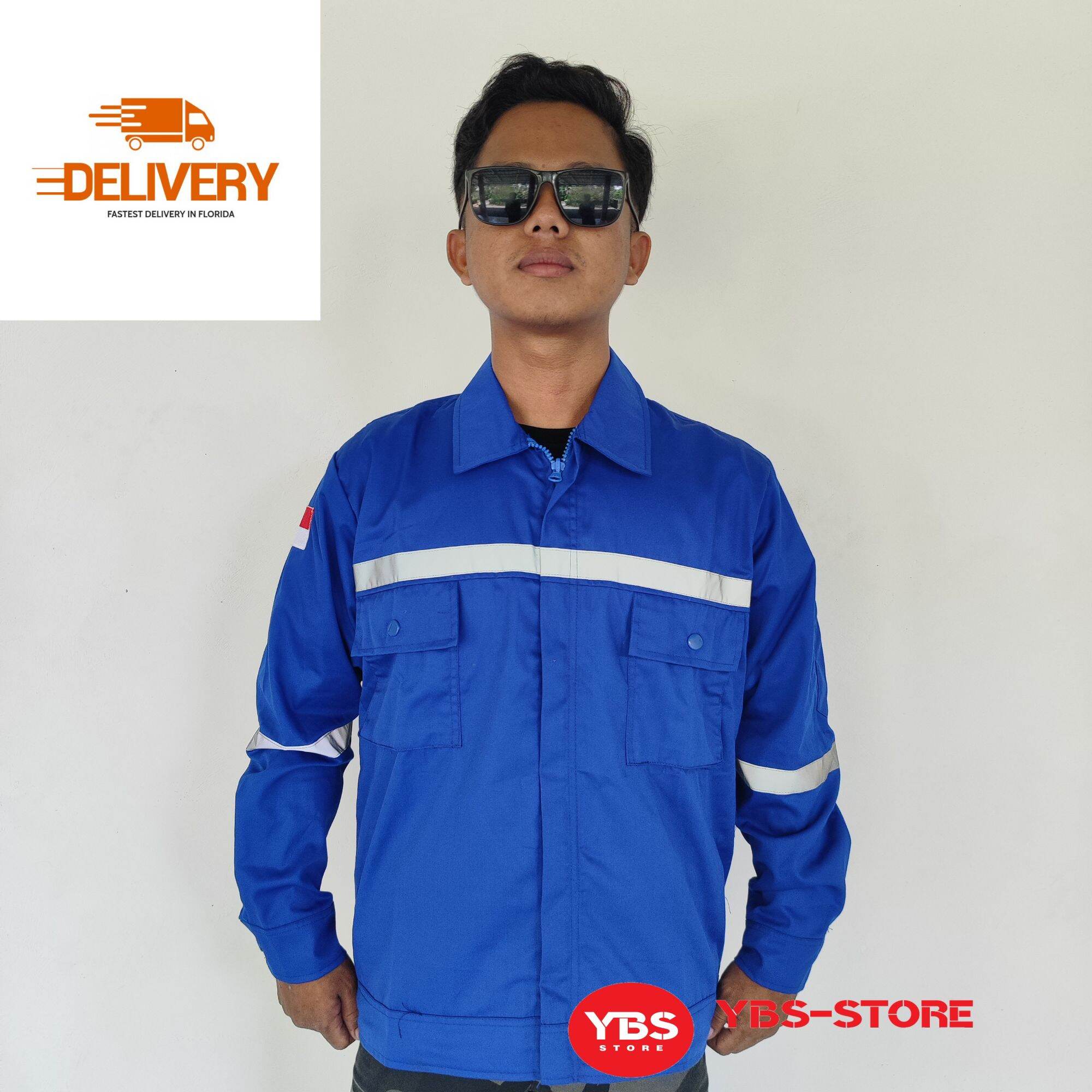 Baju Wearpack Safety Lengan Panjang Seragam Proyek Warna Biru Ben-Hur