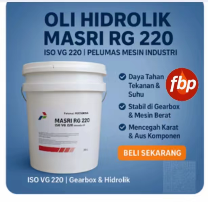Oil gearbox Pertamina Masri RG 220 ISO VF 220 contents-20 liters packaging pail Harga 1,200,000 rupiah*Gratis Ongkir