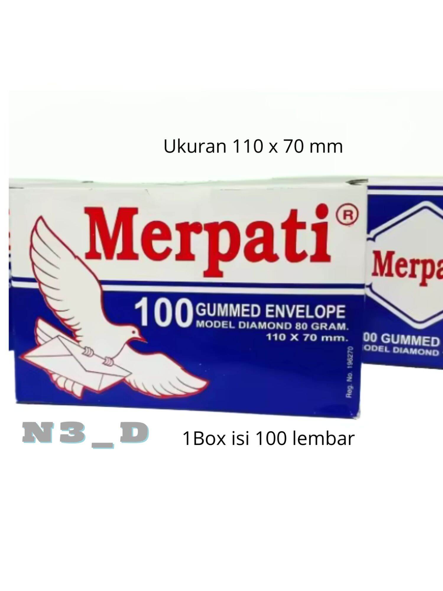 1BOX AMPLOP PUTIH KECIL MERPATI ISI 100 LEMBAR