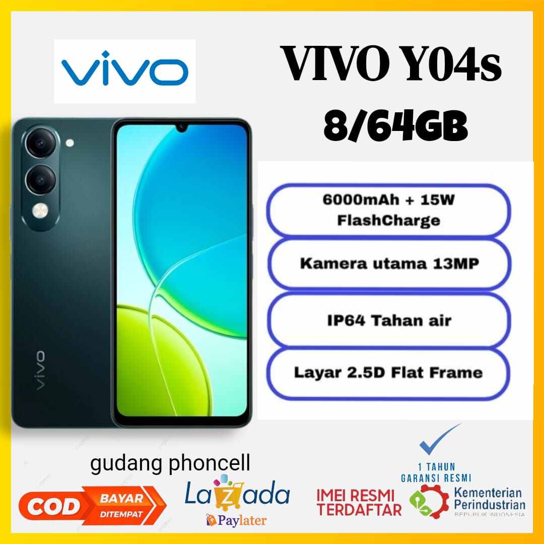 Vivo Y04s Ram 8+64 GB unisog T7225 garansi resmi 1 tahun (imei terdaftar) Giá 1,425,000 Đồng*Miễn phí vận chuyển