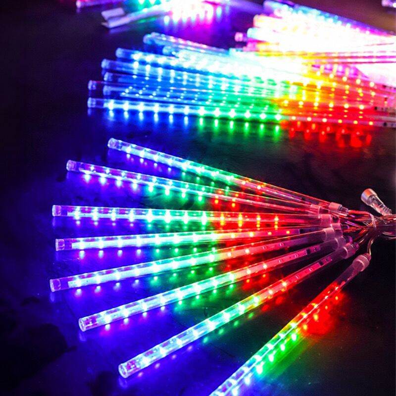 Lampu meteor led 8batang 50cm jatuh rain taman hias 8 Batang Merah Putih