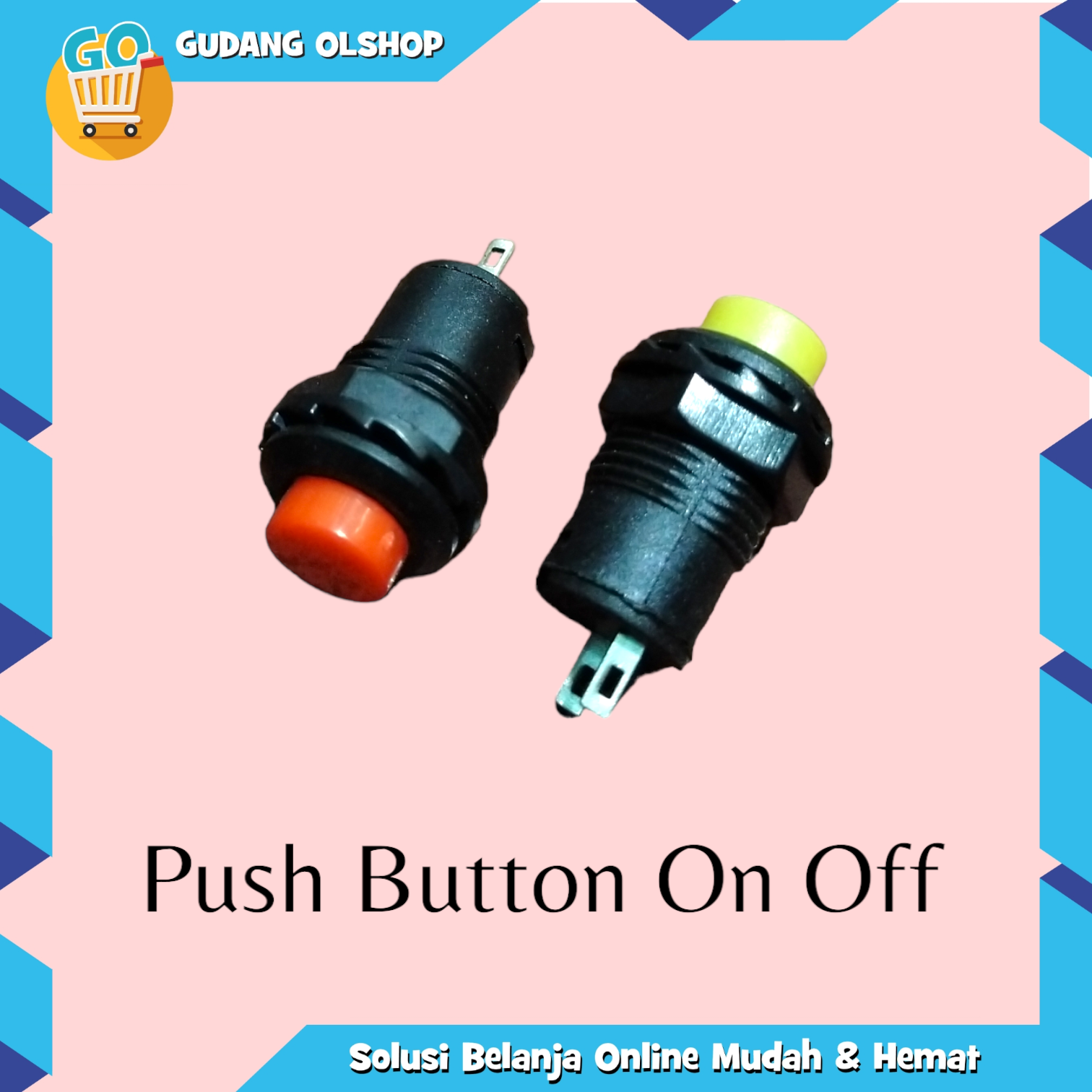 Tombol Push Button Switch Saklar Tekan Push On Off Bulat Push