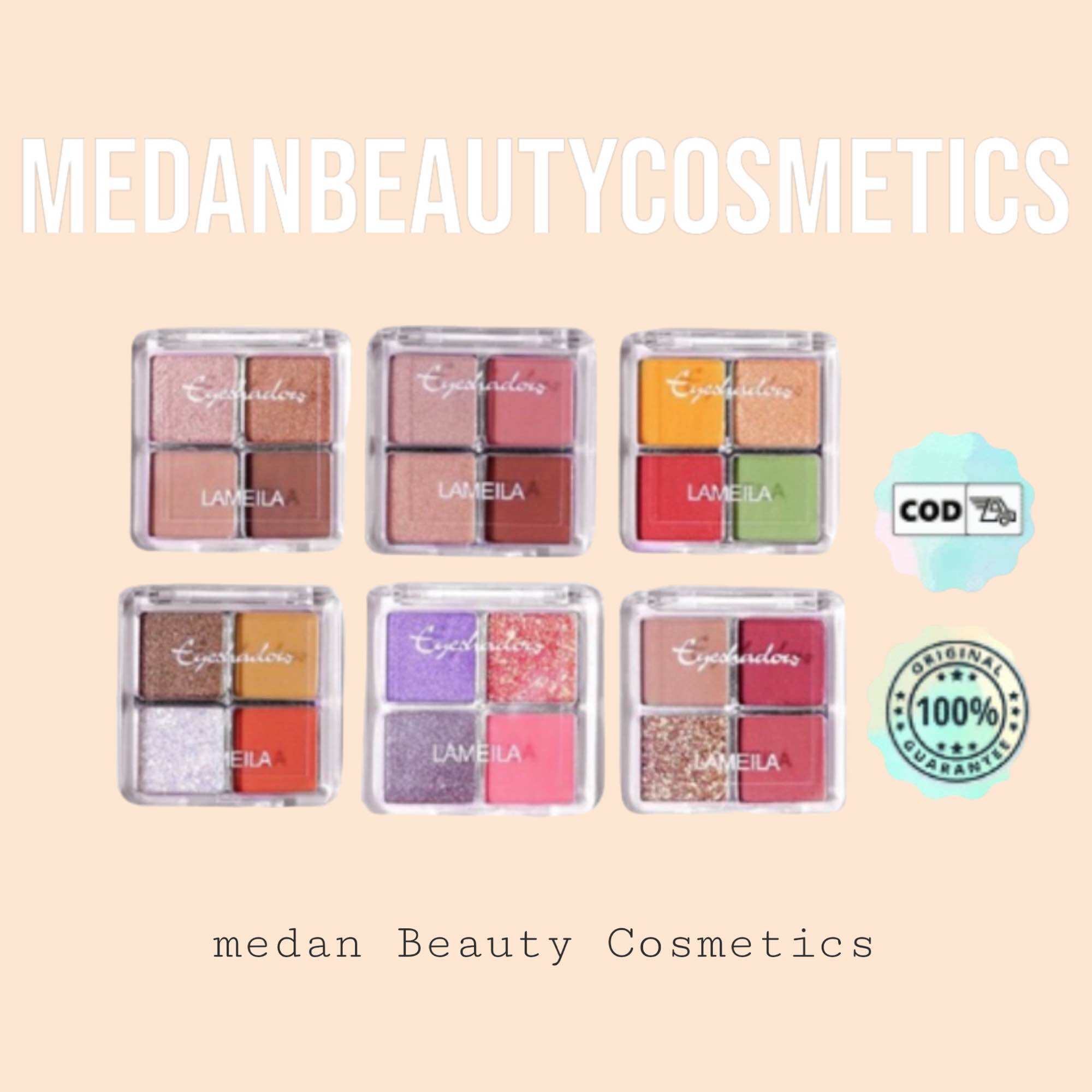 SALE ..... [ 4 warna exclusive ] lameila eyeshadow 4 warna terbaru ! eyeshadow lameila 4warna cantik - palette eyeshadow