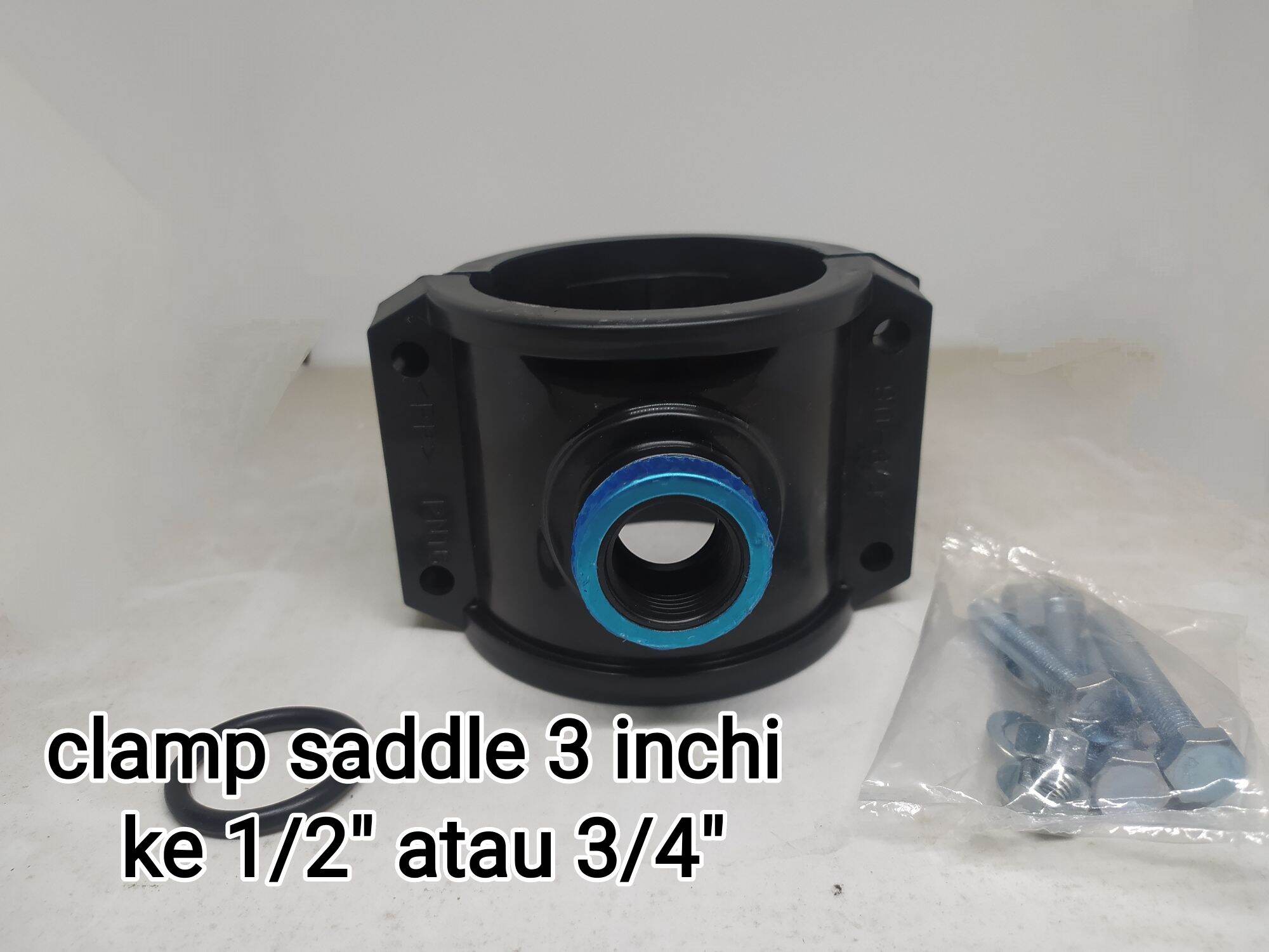 klem sadel /clamp saddle 3 " ke 1/2" atau 3/4" (pipa 90mm) Lazada