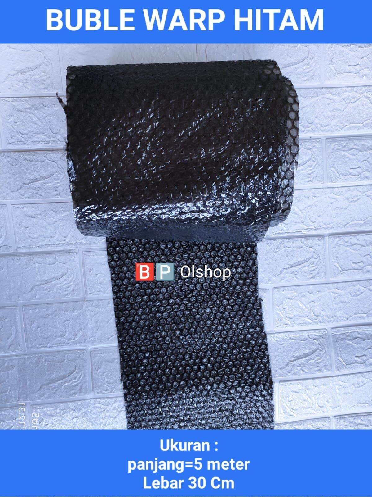 PLASTIK BUBBLE WARP ROLL HITAM METERAN