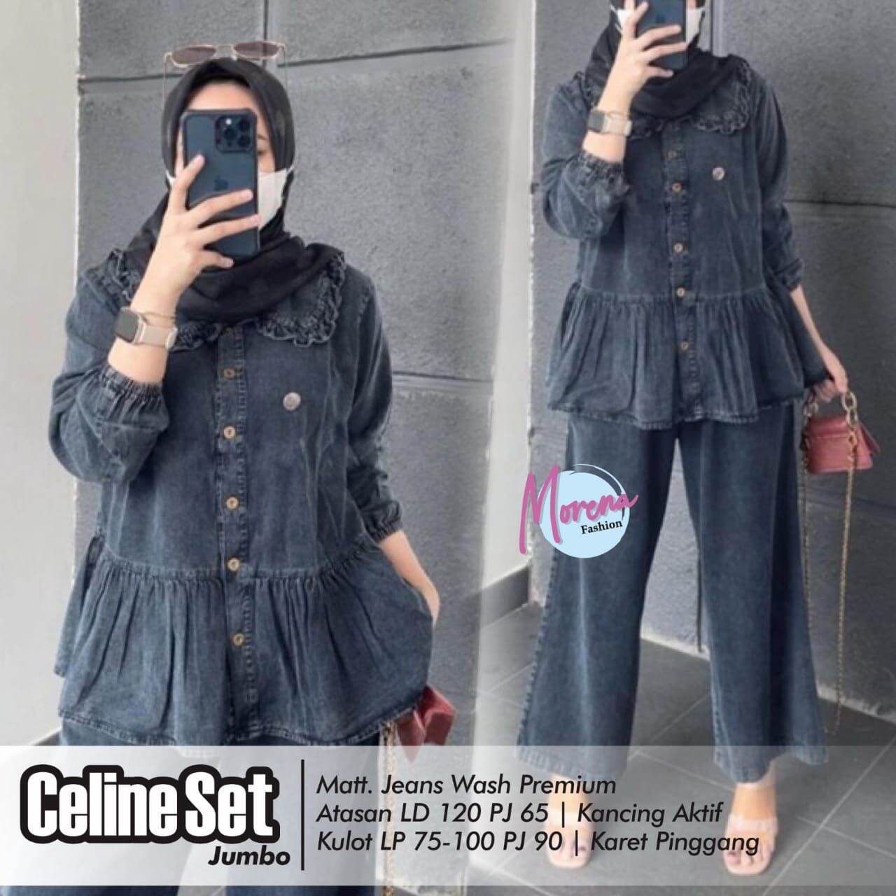 CELINE SET JUMBO,SETELAN JEANS JUMBO | Lazada Indonesia