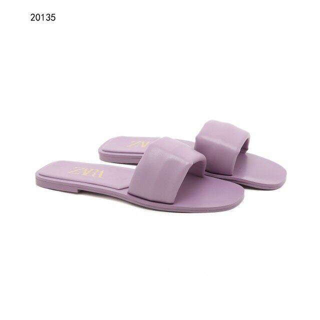 zara flat padded leather sandals