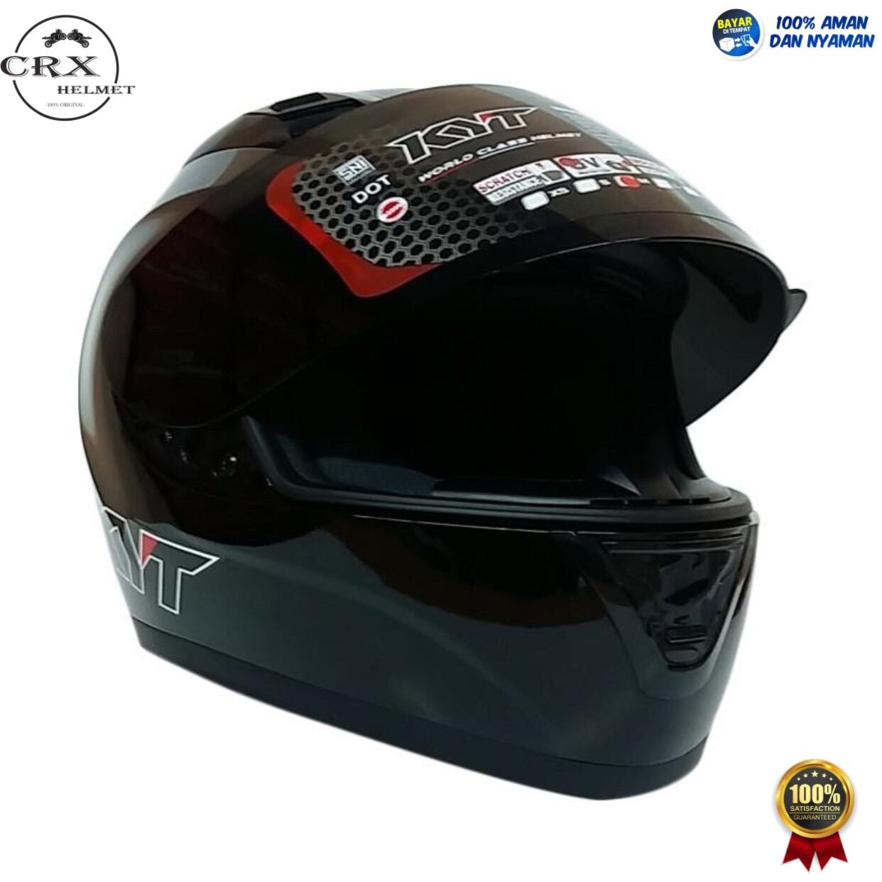 Helm Full Face Kyt R10 Solid Black Glossy Original Lazada Indonesia