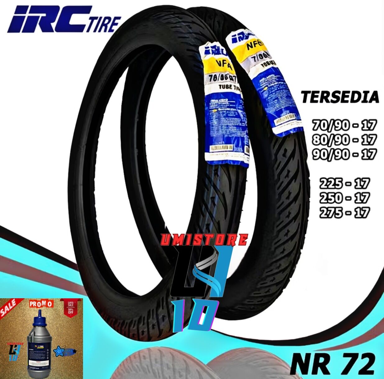 BAN RING 17 MOTOR SUPRA JUPITER VIXION CBR VEGA TYPE TUBELES Harga 55,000 rupiah*Gratis Ongkir