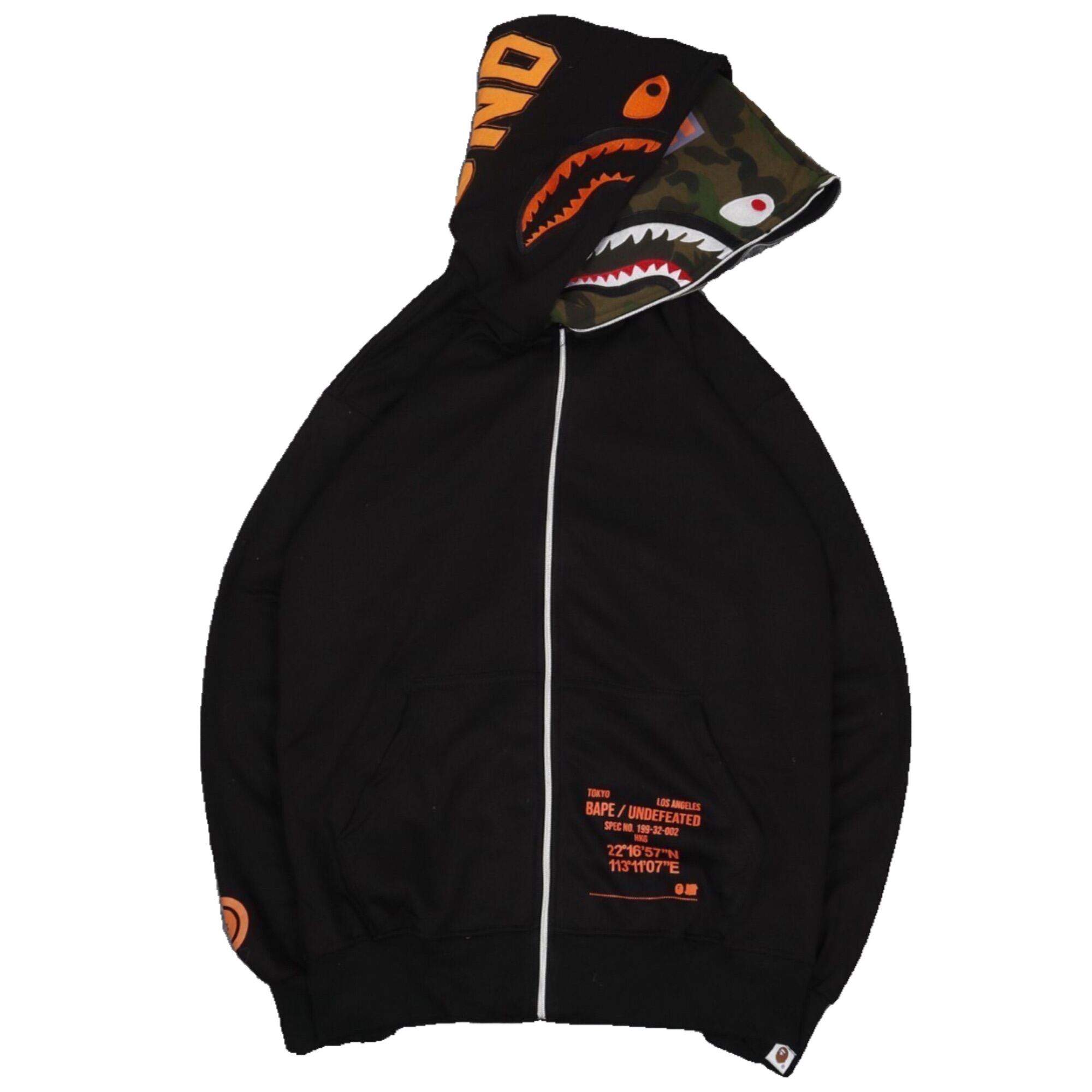 Bape undefeated double shark hot sale hoodie