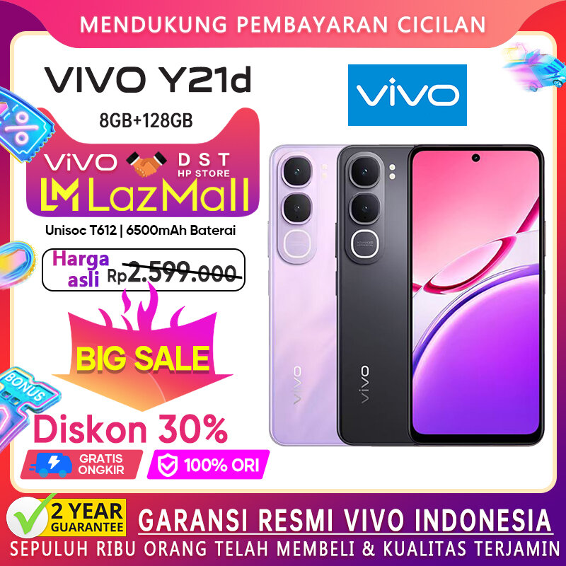 Vivo y21d 6/128GB Ram 6GB + 6GB extended rom 128GB 44W flashcharge Vivo newest 2025 official warranty Harga  2,099,000 Ringgit*Penghantaran Percuma