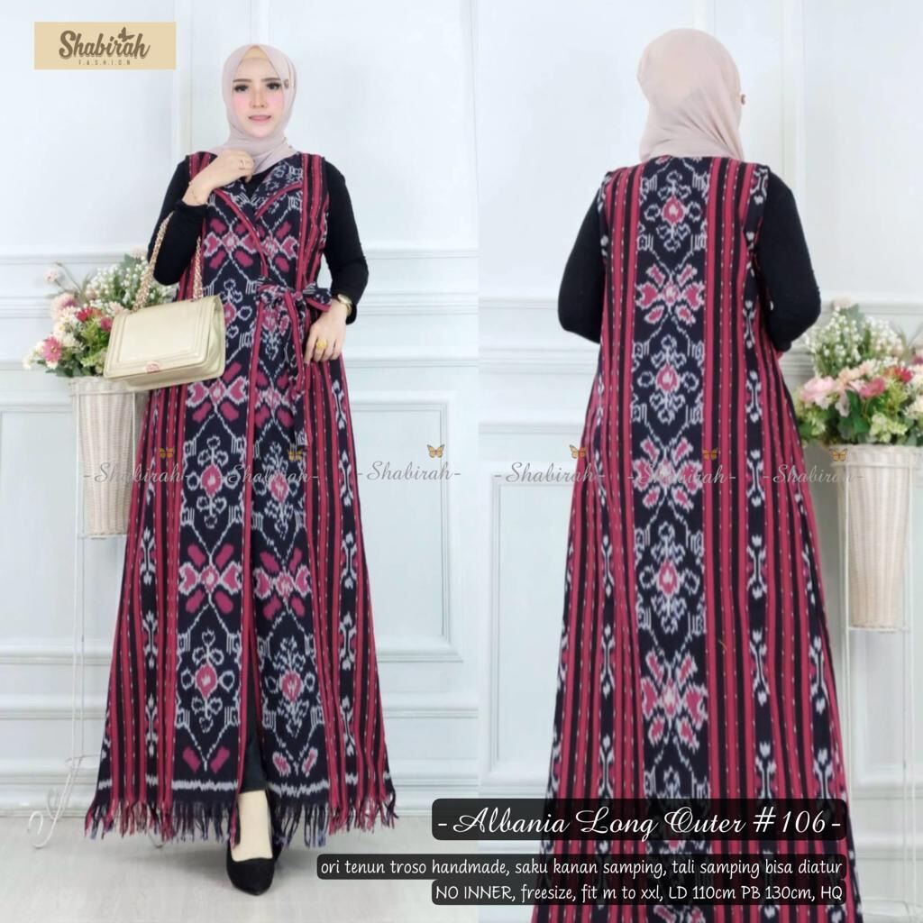 Albania Long Outer Tenun Troso Cod Product Shabirah Tenun Jepara