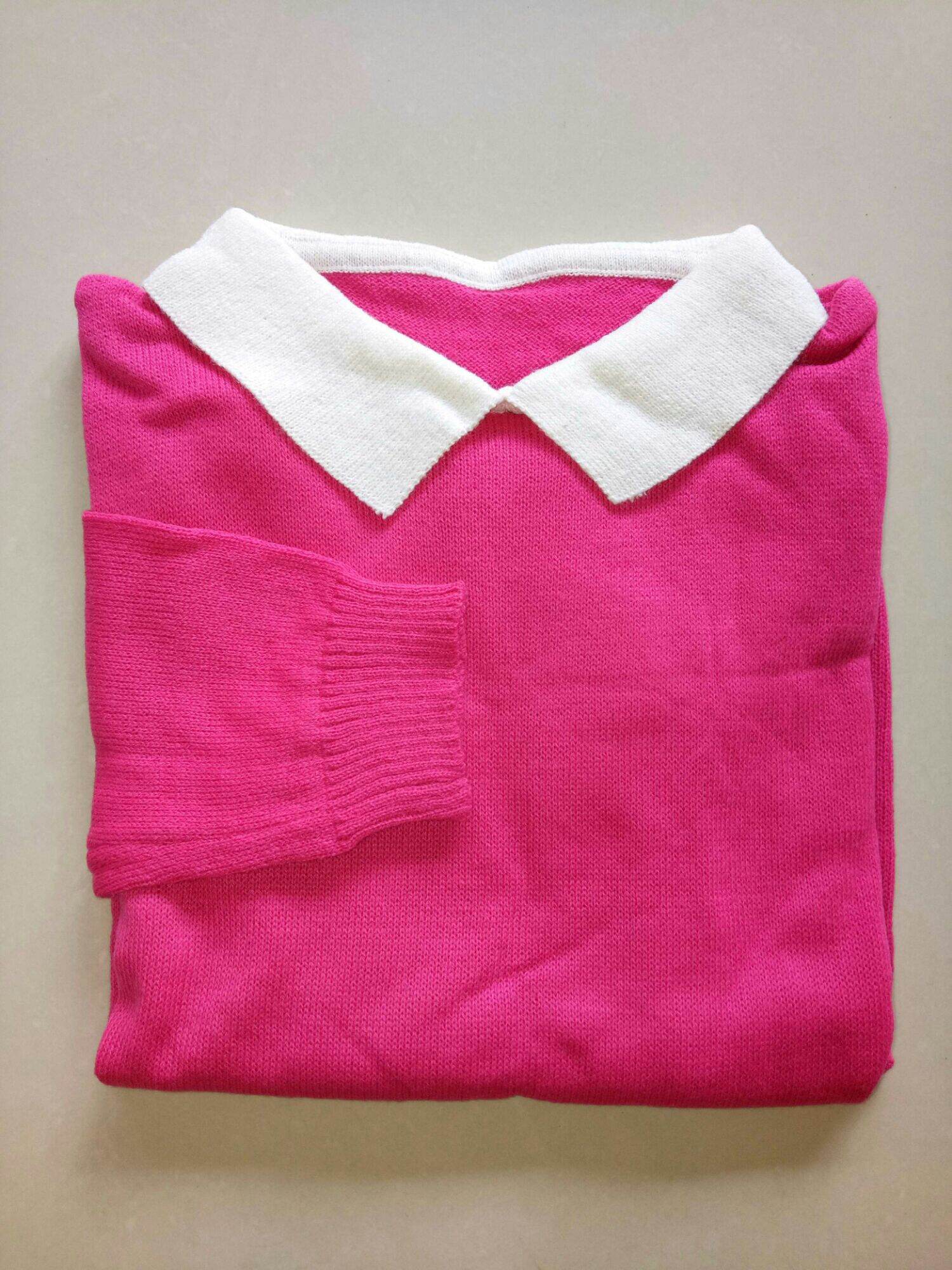Sweater Collar Crop / Baju Crop / Sweater rajut wanita