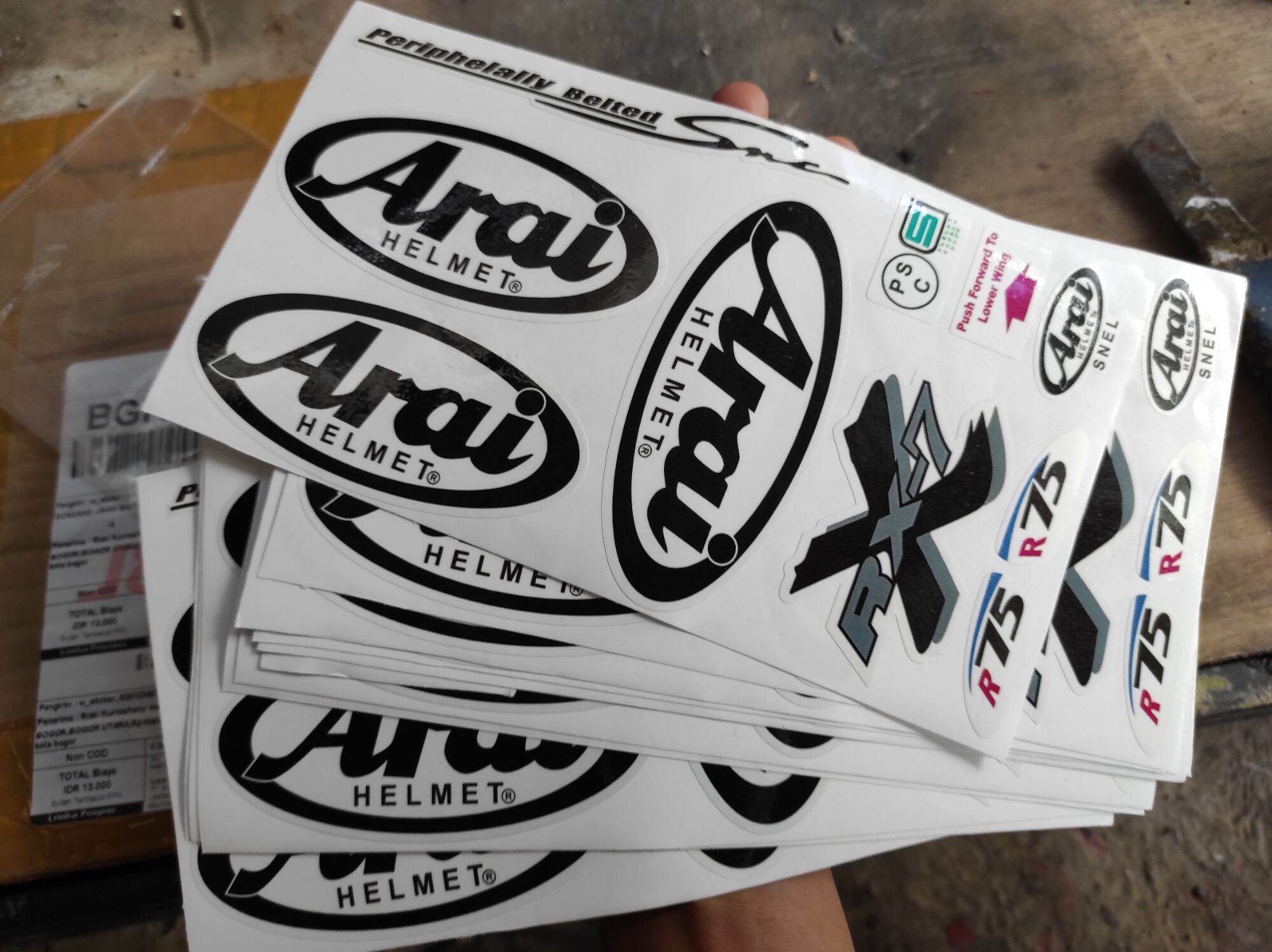 sticker logo set arai rx7x