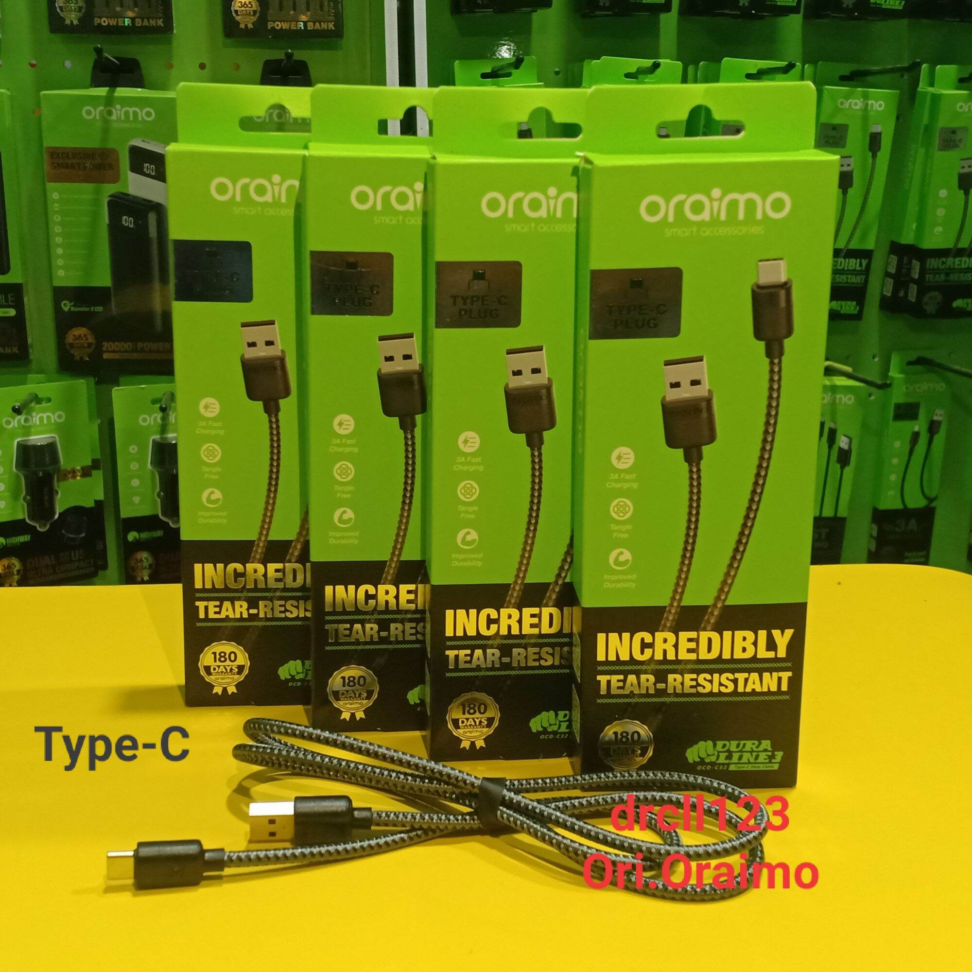 Oraimo Data Cable Ocd C Type C Nylon Meter A Lazada Indonesia