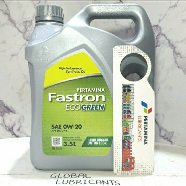Pertamina Fastron Eco Green 0W20 3,5 Liter (Oli Synthetic LCGC