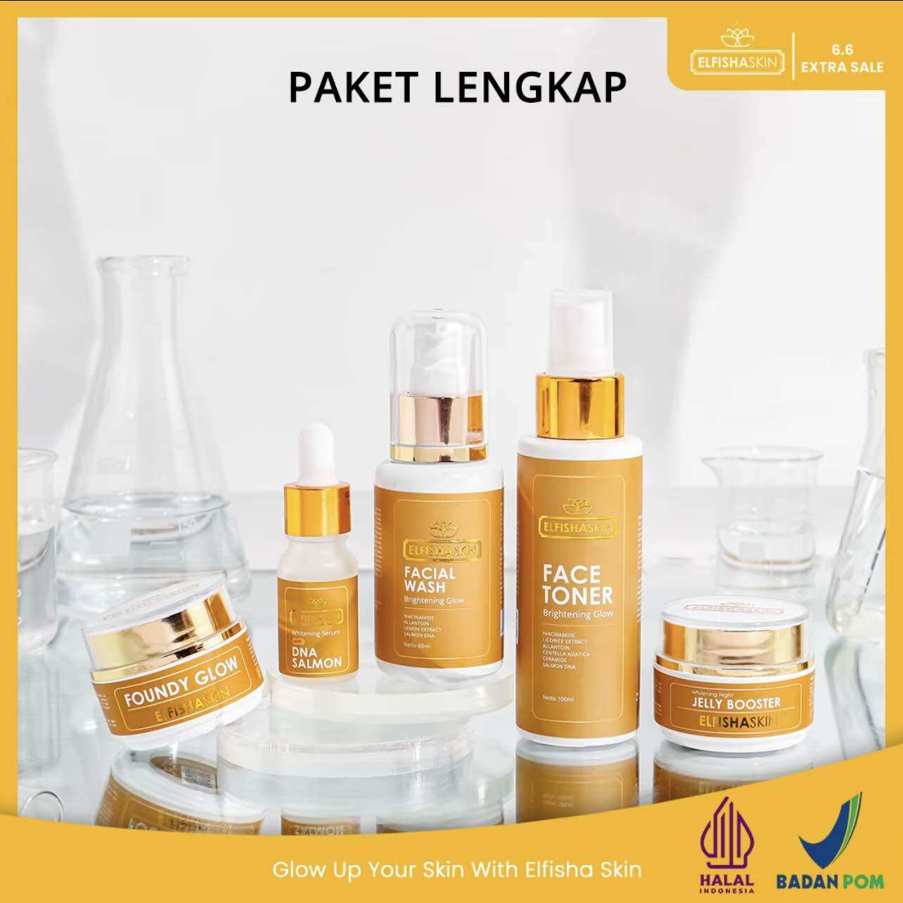 Paket Lengkap Isi5 Skincare Elfishaskin Bpom ORI (stok Redy)