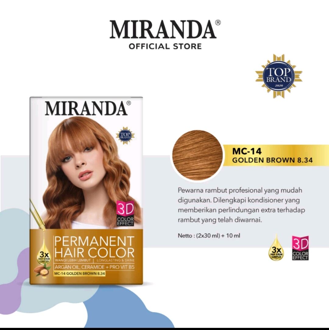 Miranda Permanent Hair Color Mc Golden Brown Cat Rambut Lazada Indonesia