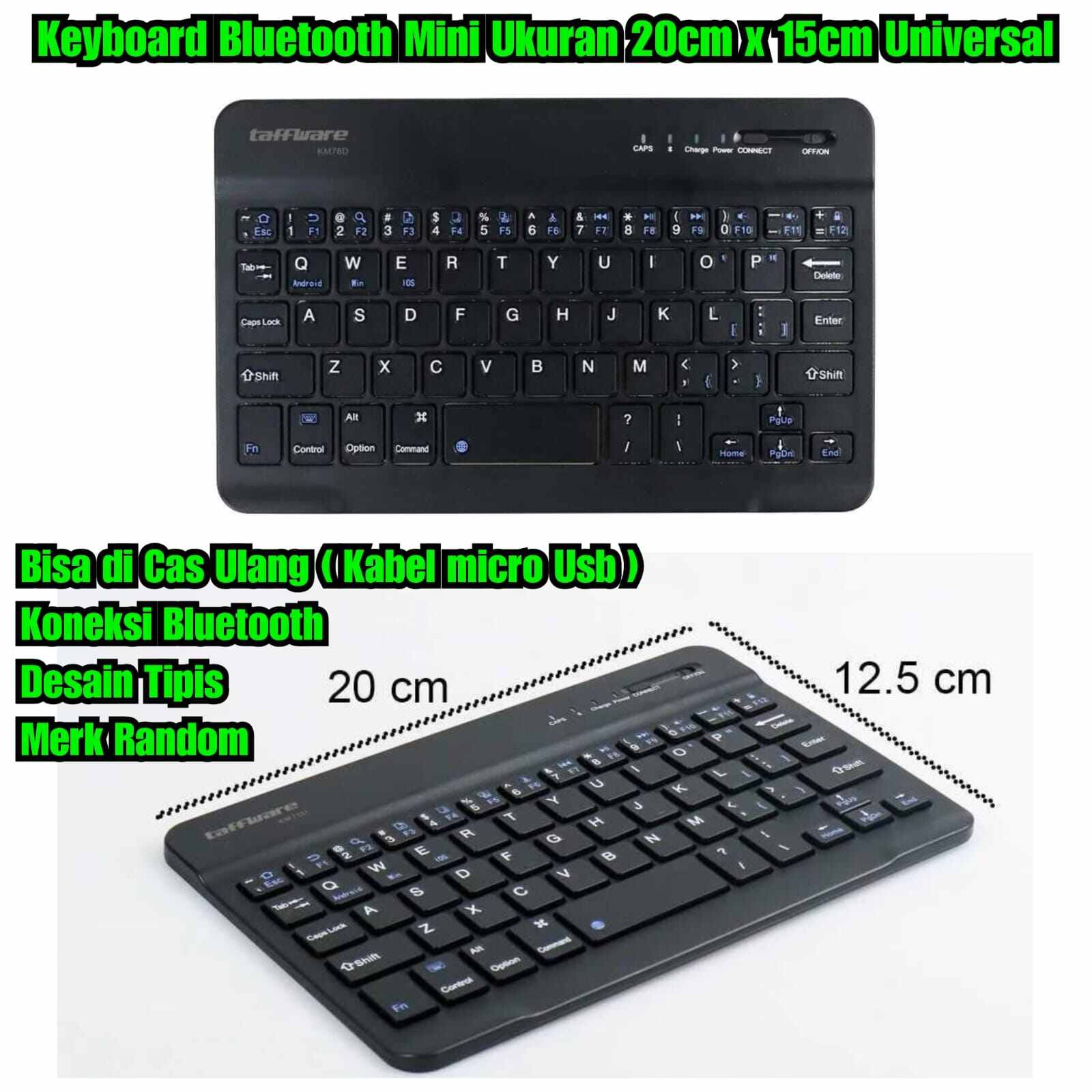 keyboard bluetooth Rechargeable Keiboard tanpa kabel pakai koneksi ...