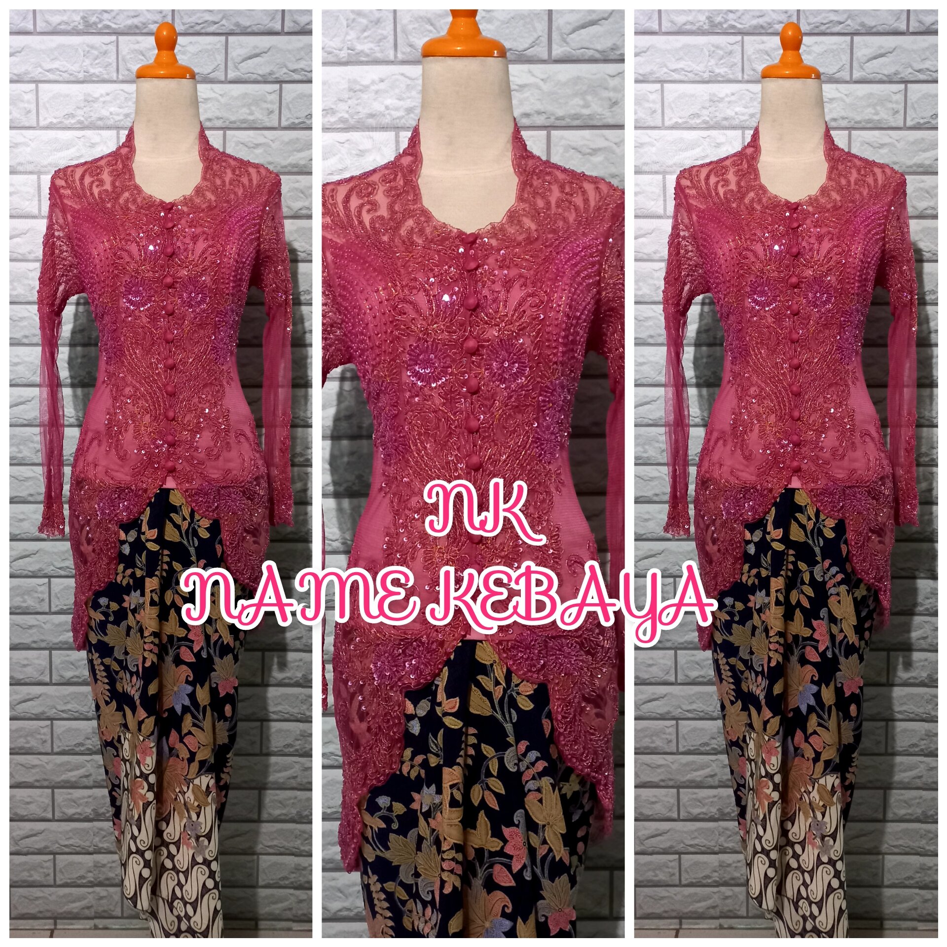 Set Kebaya Pesta Merak Kebaya Dusty Pink Longtorso Dan Rok Lilit Lazada Indonesia 