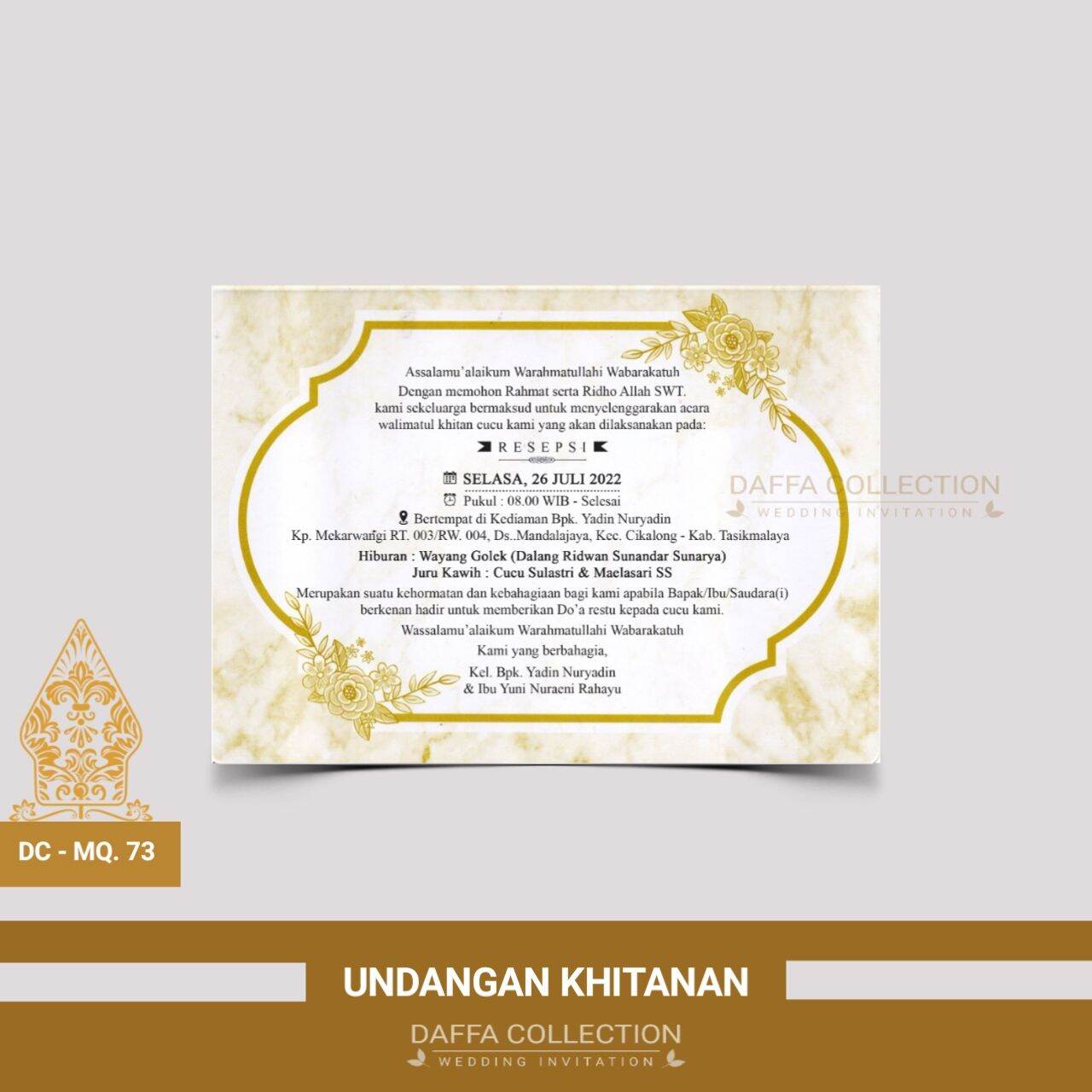 Undangan Khitanan Pakai foto | Kartu Undangan | Isi 100 Pcs Free