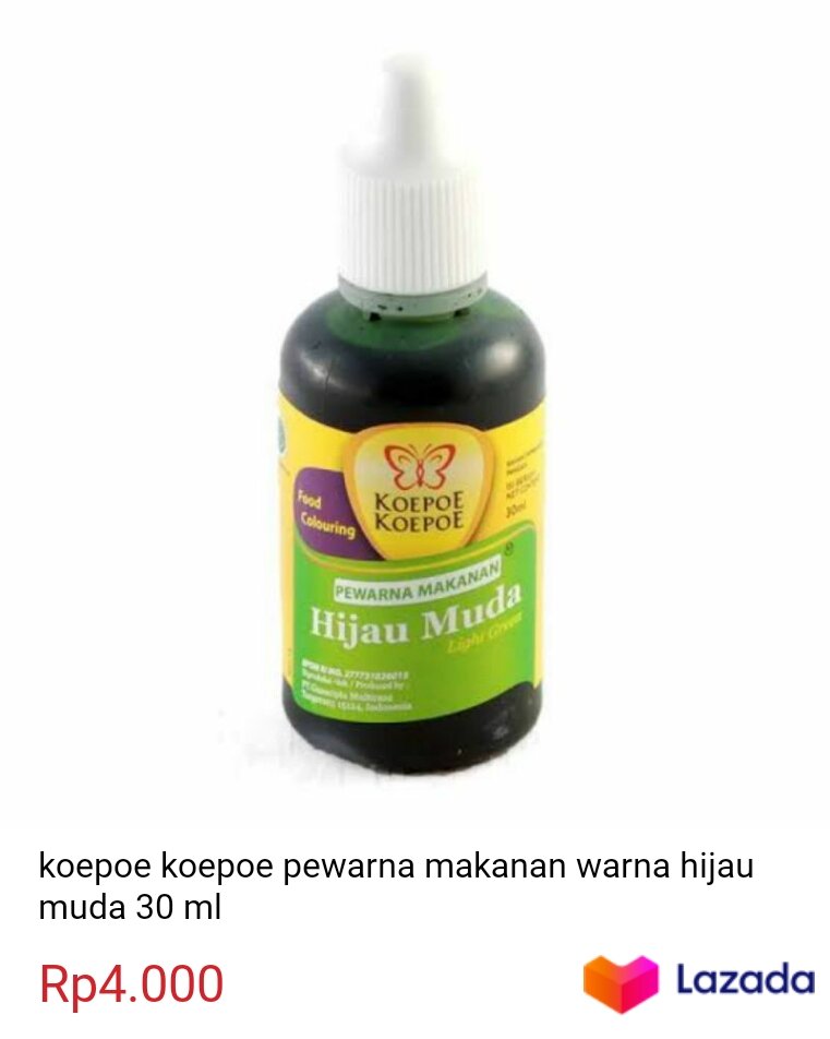 Koepoe Koepoe Pewarna Makanan Warna Hijau Muda 30 Ml Lazada Indonesia