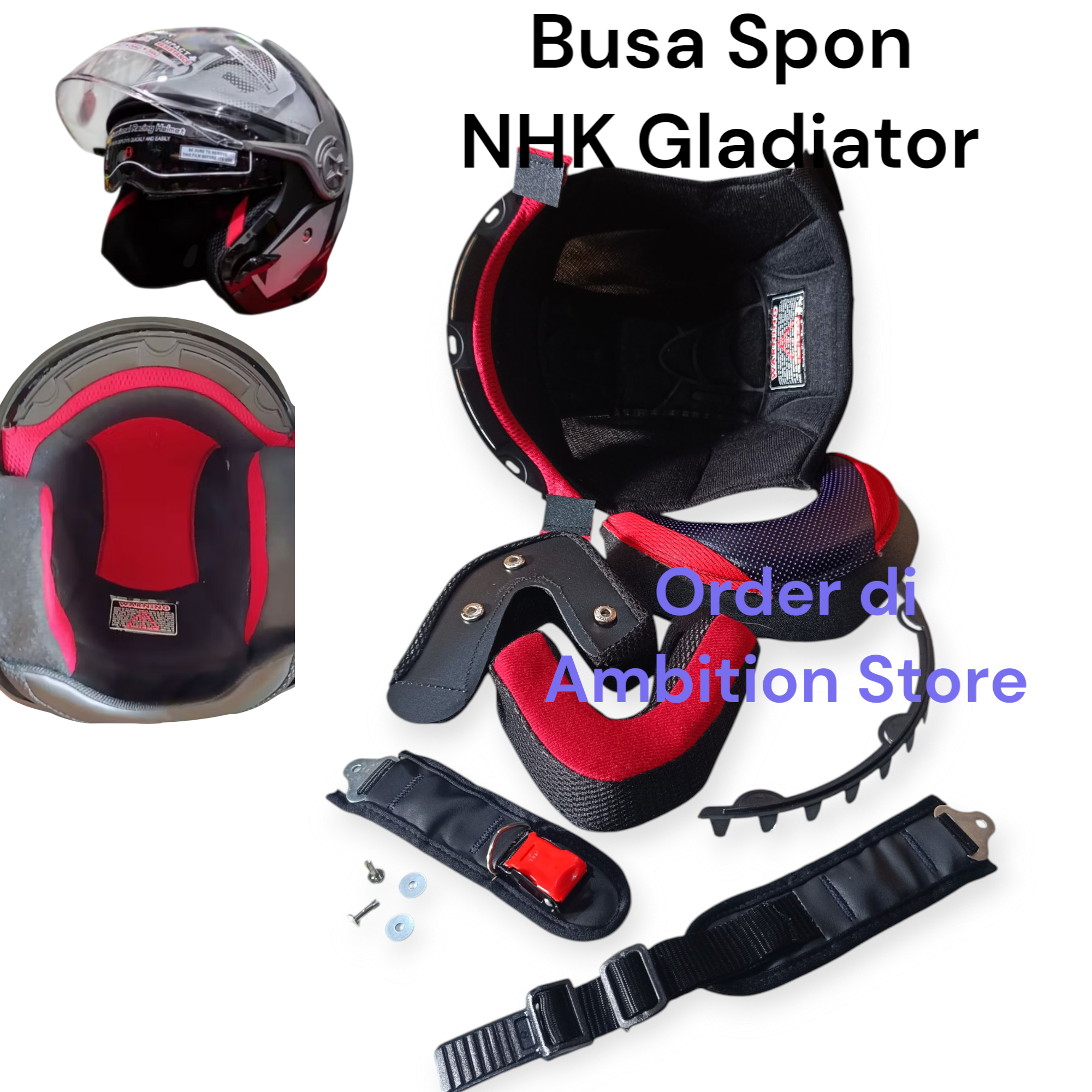 Busa Spon Daleman Helm NHK Gladiator Busa Fullset NHK Gladiator Harga 7,900 rupiah*Gratis Ongkir
