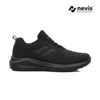 NEVIS Sepatu Pria Jumbo Big Size 39-49 Hugo Sport Sneakers Casual Full Black Hitam Polos