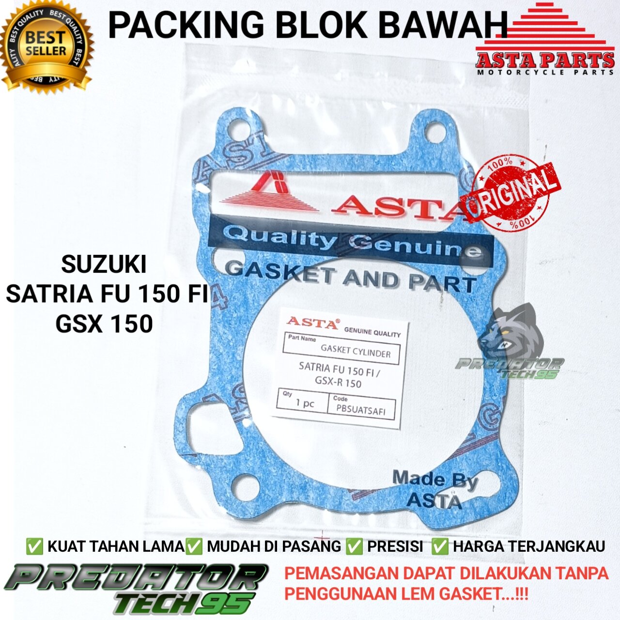 Asta Satria Fu 150 Fi Gsx 150 Lower Boring Block Gasket Harga 3,750 rupiah*Gratis Ongkir
