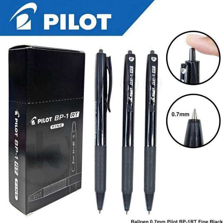 12 pcs (1 Pack) Pulpen Pilot BP 1 -RT Ball Pen 0.7mm