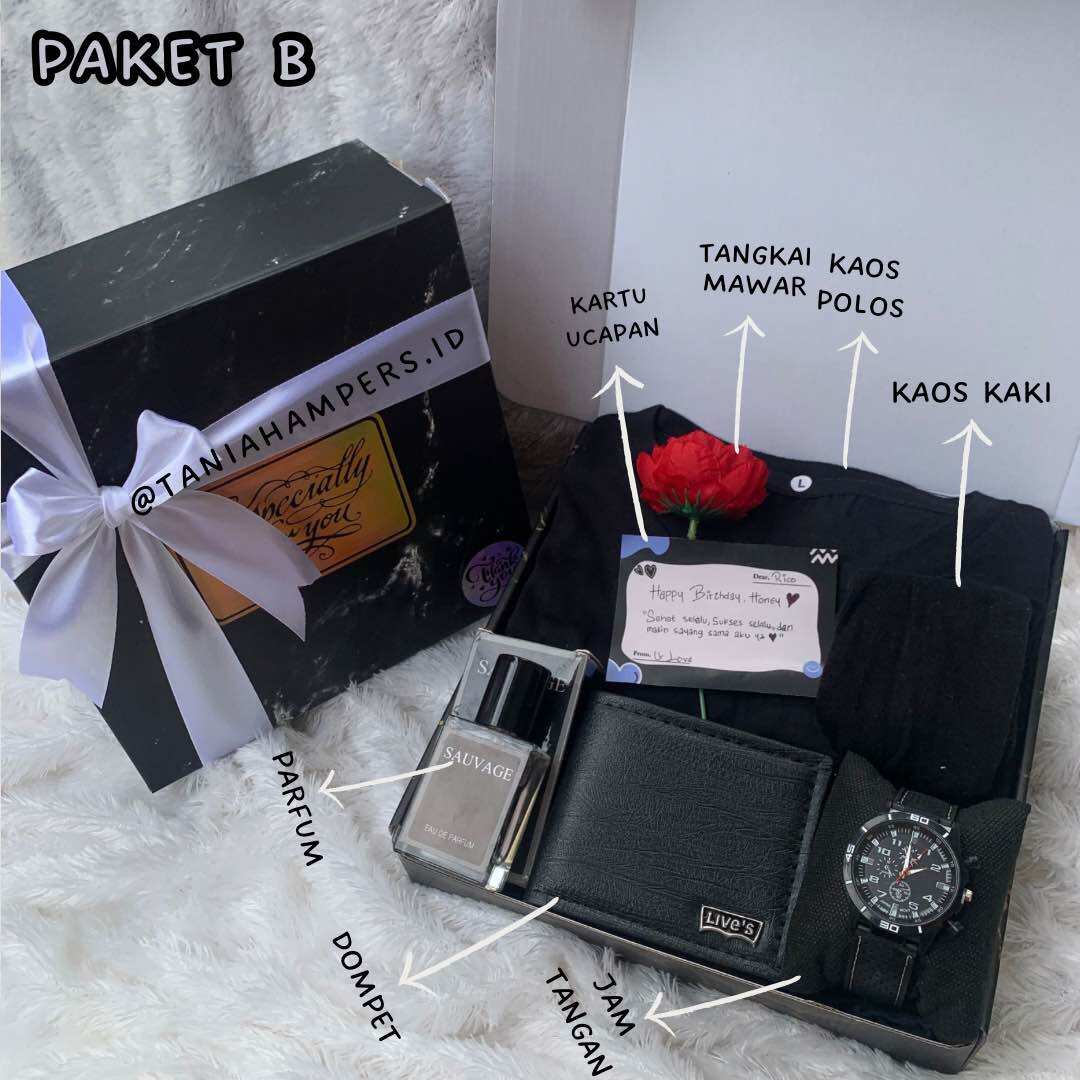 PAKET B Kado hadiah box Hampers Ganteng Cowok Pria Hadiah Ulang Tahun Wisuda Pacar Sahabat Keluarga