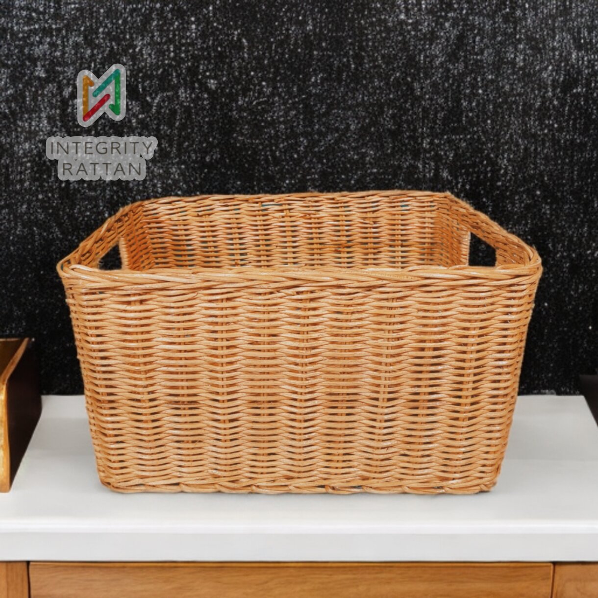 Keranjang Box Serbaguna Penyimpanan Alat Tulis Buku Rotan Alami Anti Rayap dan Anti Jamur XL