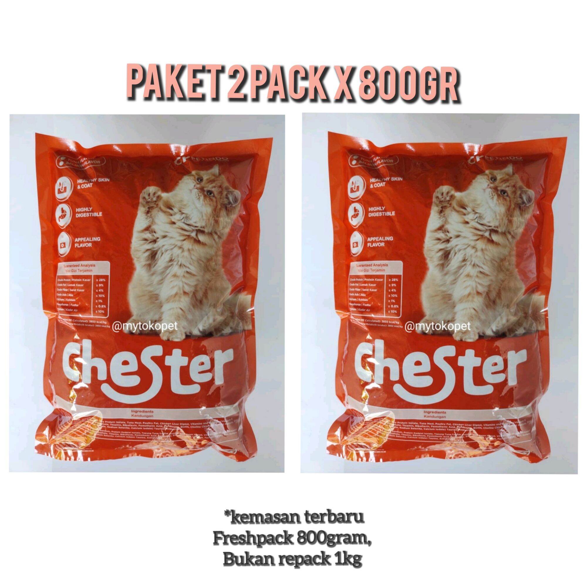 CHESTER Makanan Kucing 2Pack Freshpack bukan 2KG Harga 35,900 rupiah*Gratis Ongkir