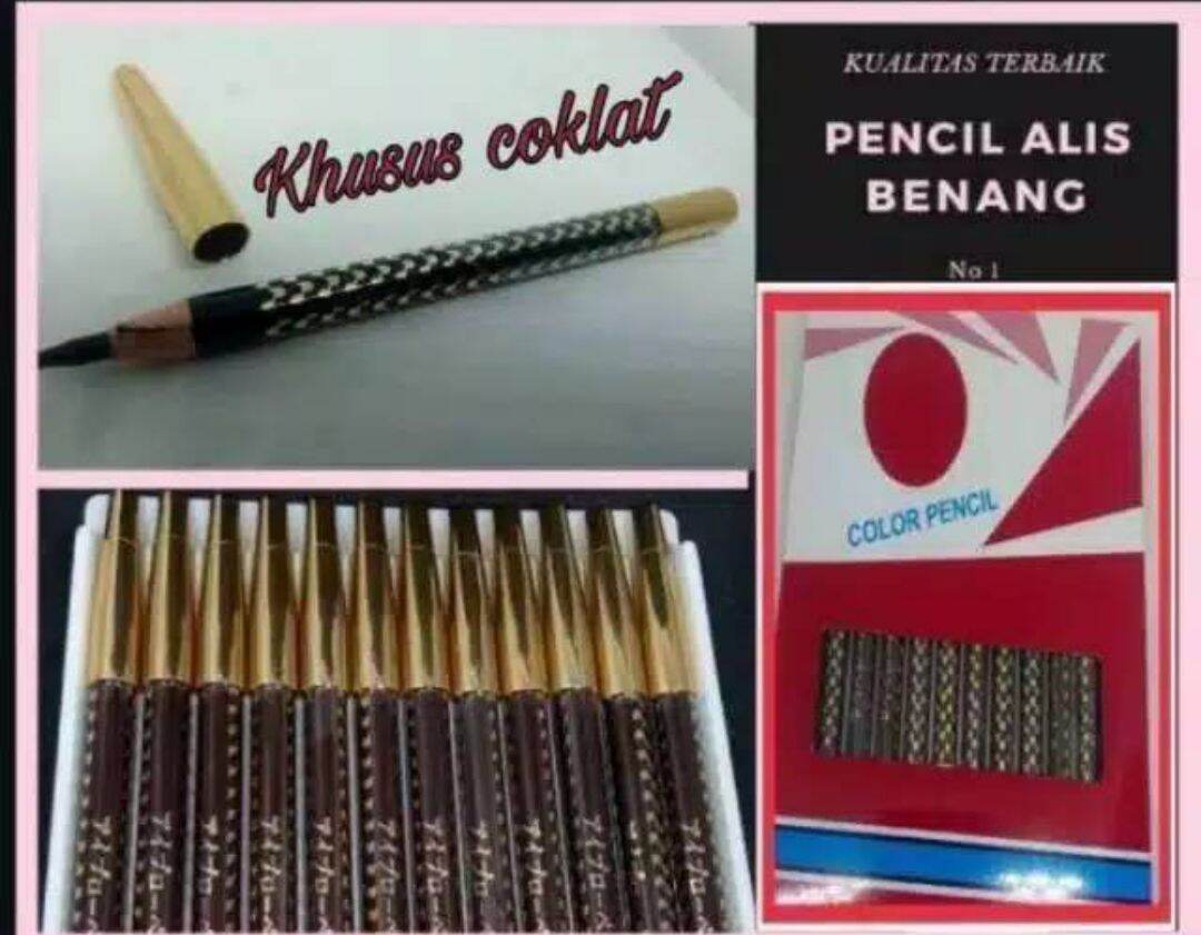 Jaminan Original 100% Jepang COKLAT & HITAM Pensil Alis Tarik Benang ...