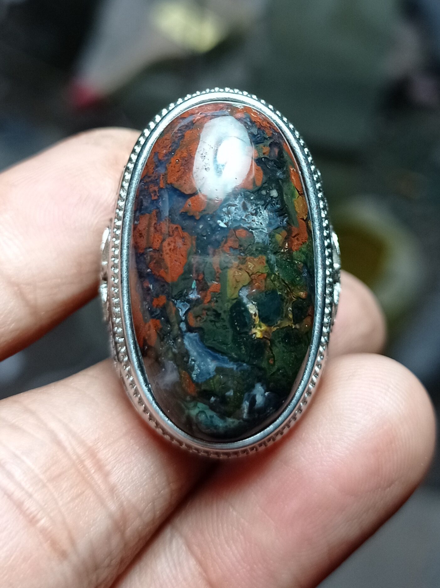 Cincin Batu Akik Pancawarna Kembang Klawing Super Lain Phyrus Bacan Dan Garut Lazada Indonesia