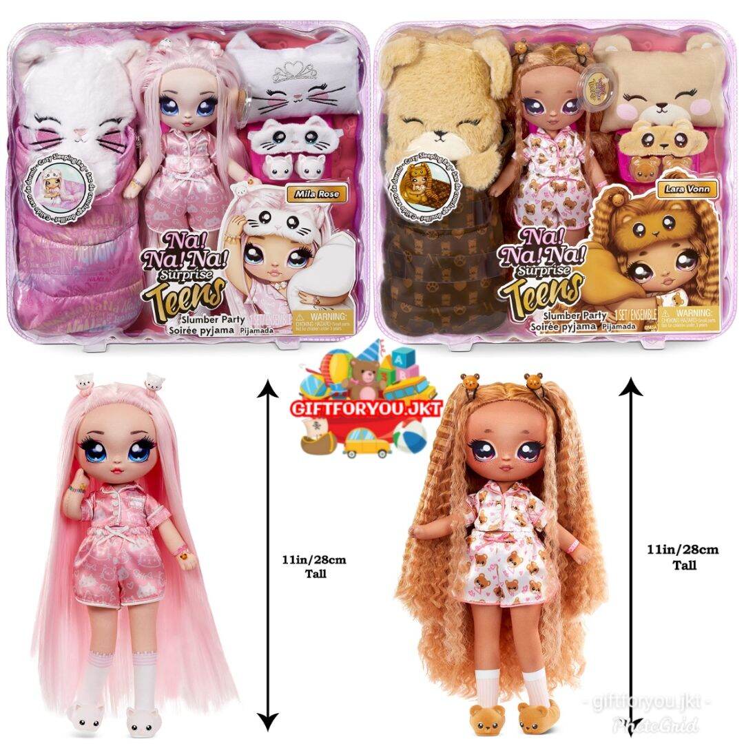 Na! Na! Na! Surprise Teens Slumber Party Fashion Doll Mila Rose Lara Vonn  Mainan Boneka Anak Perempuan Collection Koleksi Gift Playset Toy Kid  Original