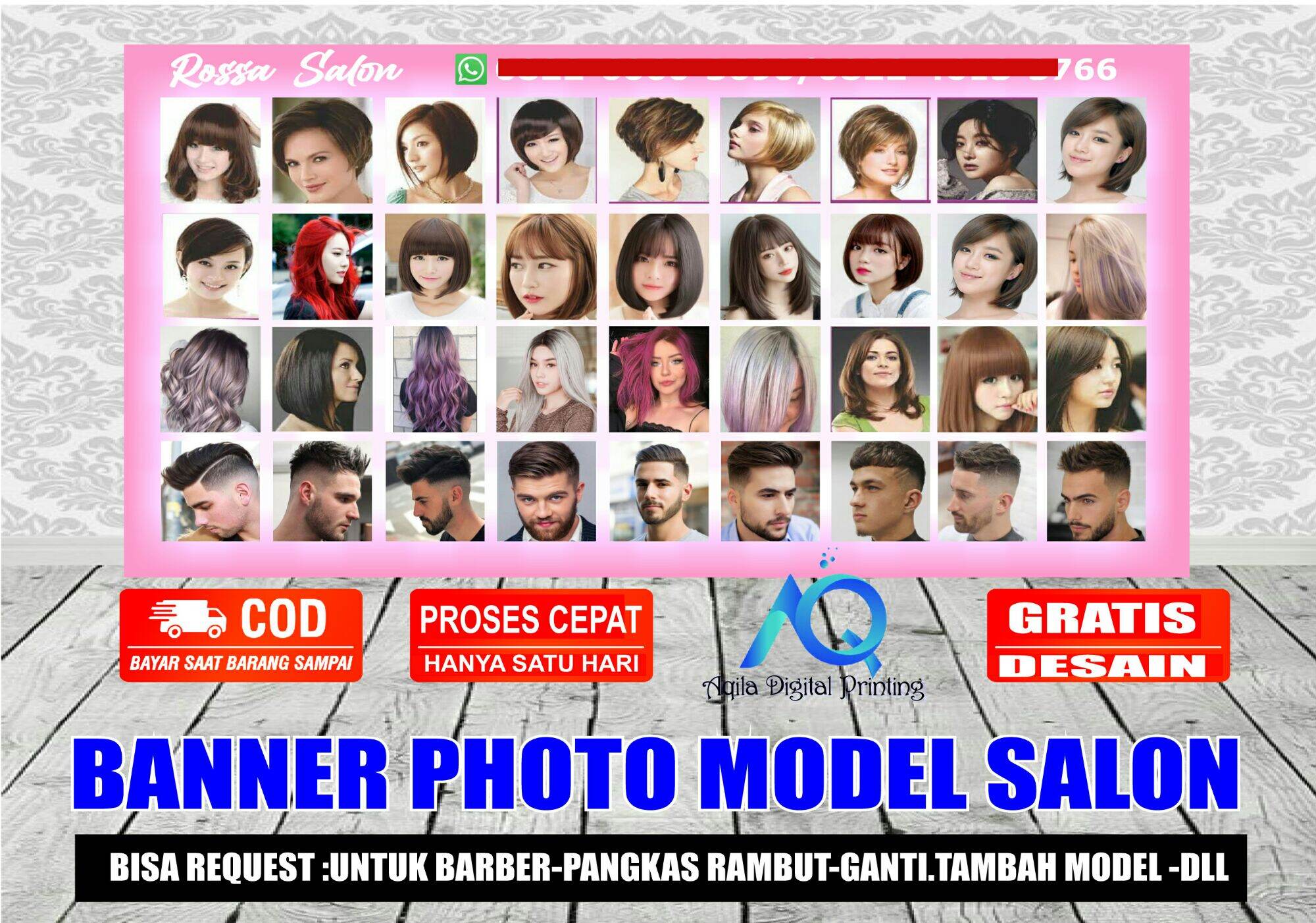 Spanduk Banner Photo Model Salon,Spanduk Pangkas Rambut,Barber,Bisa ...