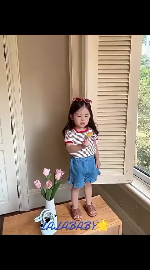 KSP4 - Kaos Atasan Anak Bayi Perempuan Cewek Garis Buah